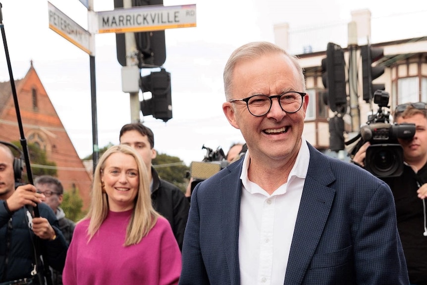 Prime Minister Anthony Albanese walking the streets of his electorate, Grayndler, in Sydney's inner west
