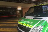 An ambulance parked outside Royal Perth Hospital emergency department.