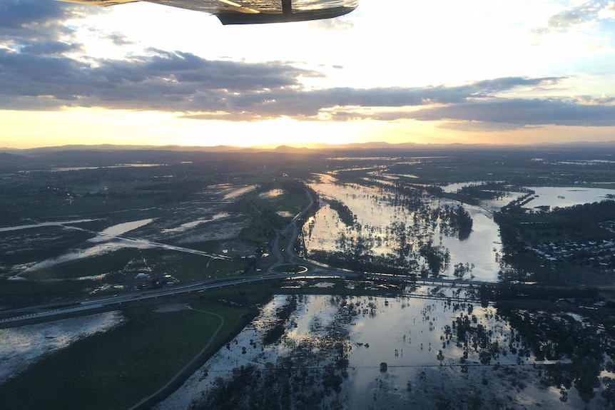 Rockhampton ahead of Wednesday's peak flood.