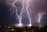 Lightning show over Marino along Adelaide's south coast.