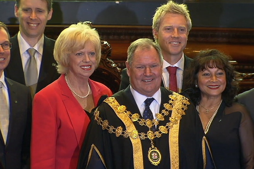 Robert Doyle as mayor surrounded by other members of council.