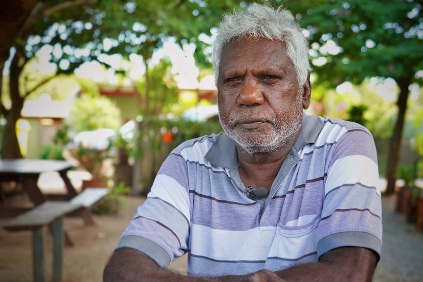 Senior Gumatj clan leader Balupalu Yunupingu at Gunyangara, or Ski Beach.