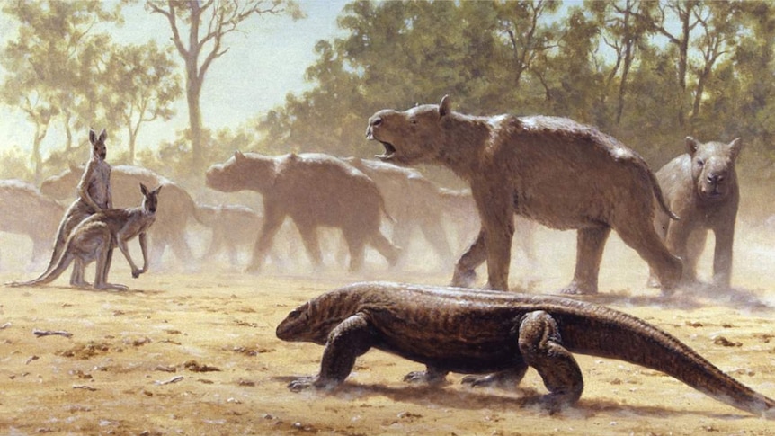 An artist's impression of migrating Diprotodon