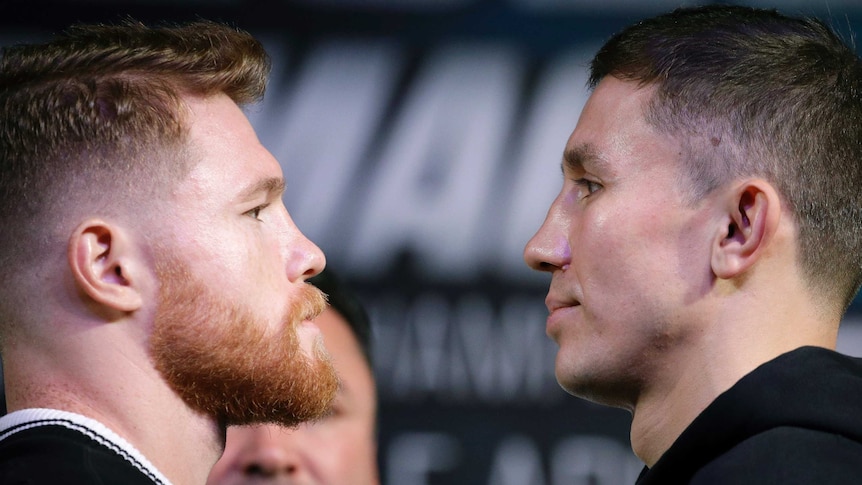 Boxers Canelo Alvarez and Gennady Golovkin calmly stare each other down