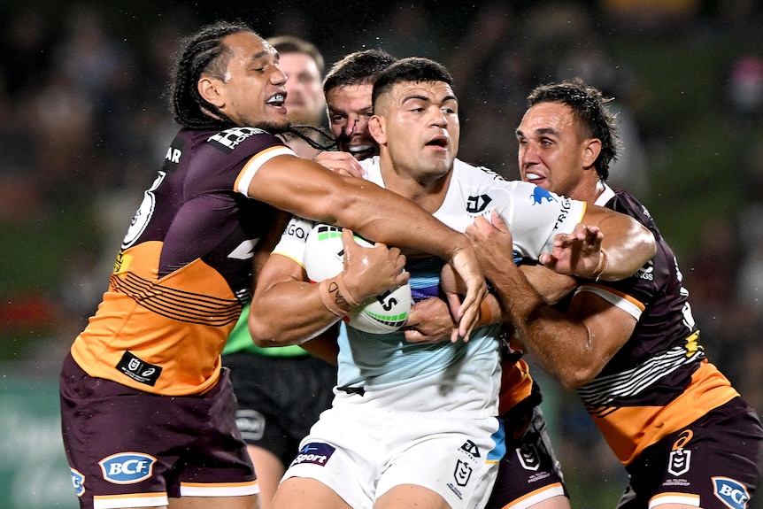 David Fifita is tackled