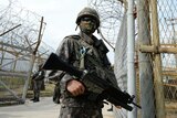 South Korean soldiers in the Demilitarised zone