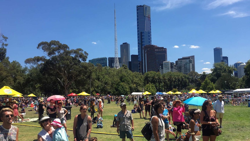 The crowd at Carnival, the opening of Melbourne's annual LGBTI festival.