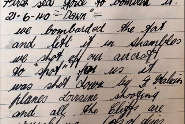 A handwritten diary entry.