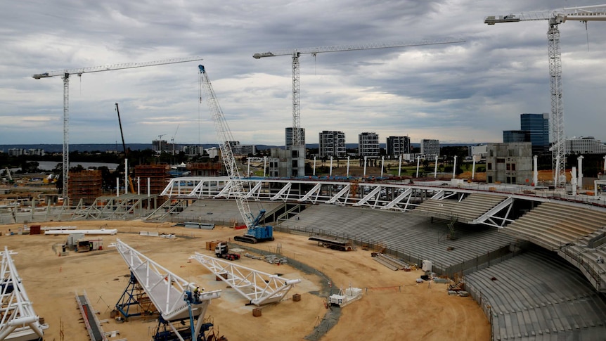 The new Perth Stadium under construction