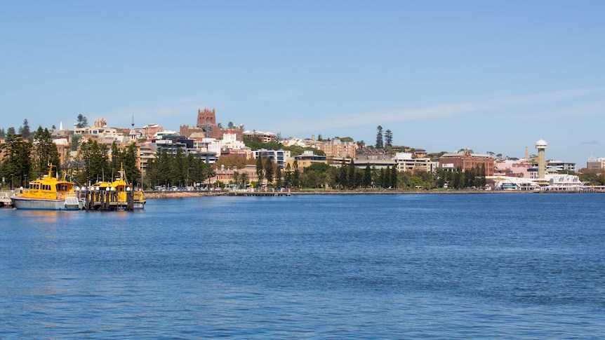 The view across Newcastle Harbour to the city.