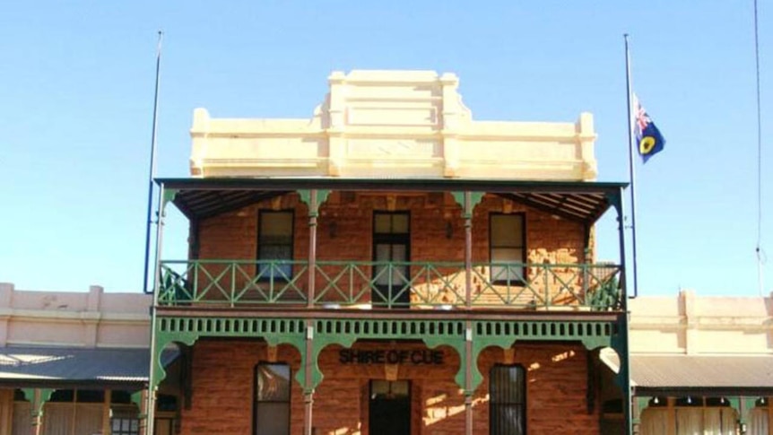 The two storey Shire of Cue historical building