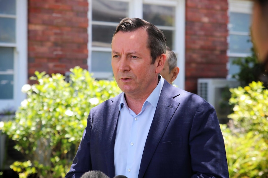 WA Premier Mark McGowan pictured outside King Edward Memorial Hospital.