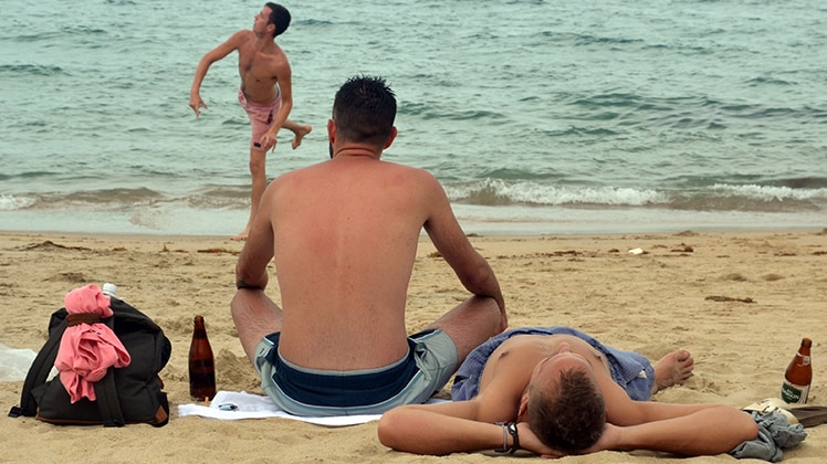 Tourists on the beach