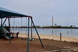 A view of the Port Pirie smelter from a playground.
