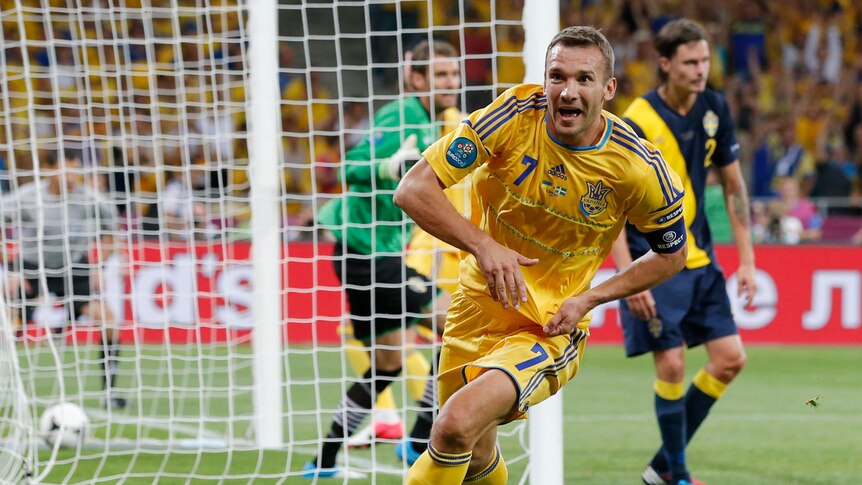 Andrei Shevchenko showed his class with a match-winning double against Sweden.