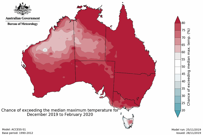 Map of Australia covered in red