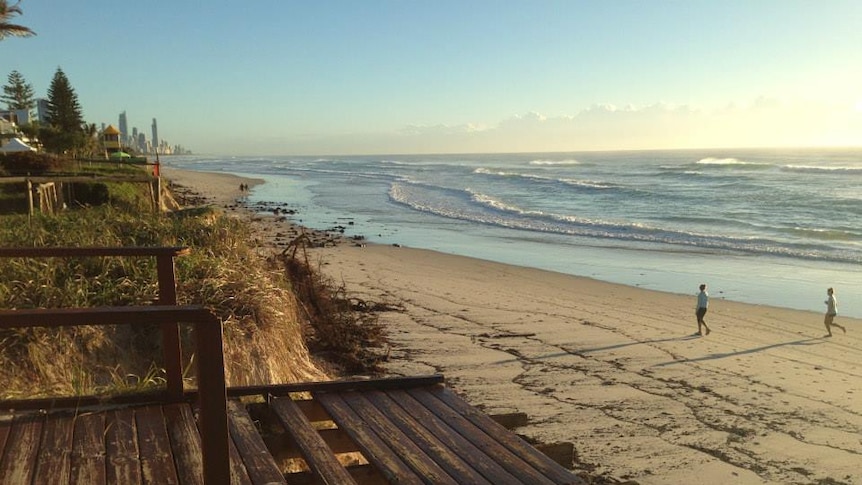 Access stairs washed away on Nobby Beach