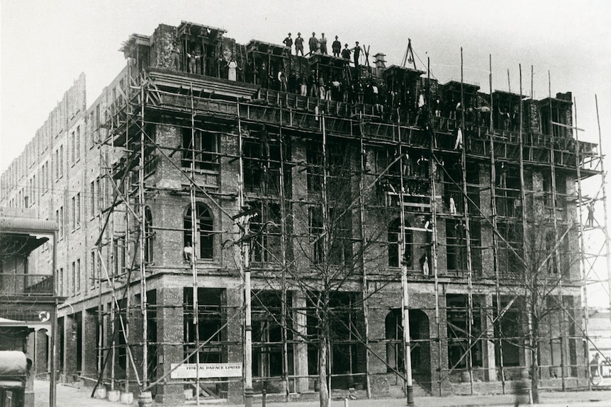 The Grosvenor Hotel under construction in 1919