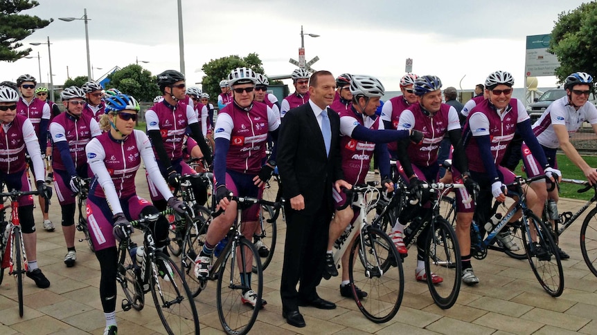 Tony Abbott launches the 2015 Pollie Pedal