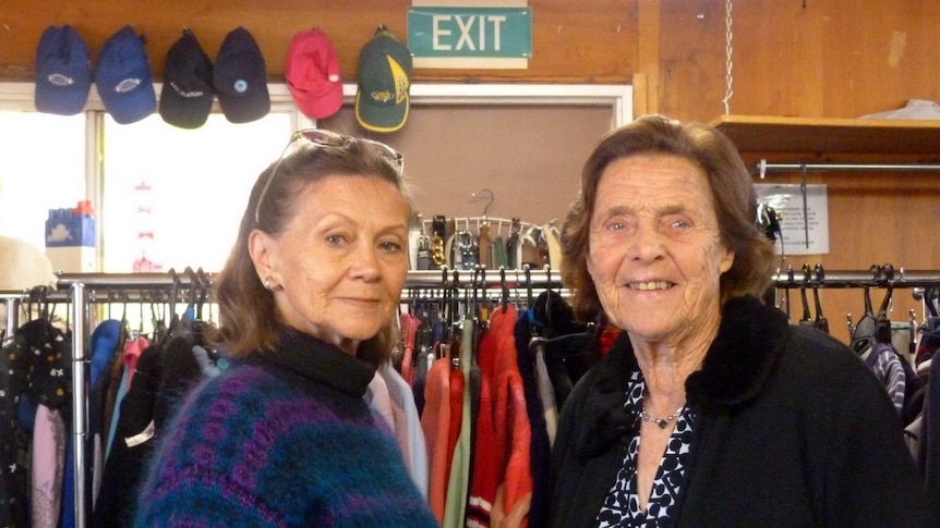 Hanna Heyko-Porebska and Joyce Ovington at the YMCA Op Shop in Kingston.