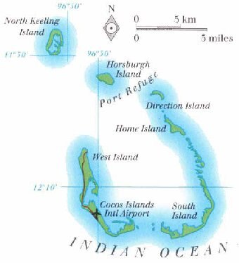 Map of Cocos Islands