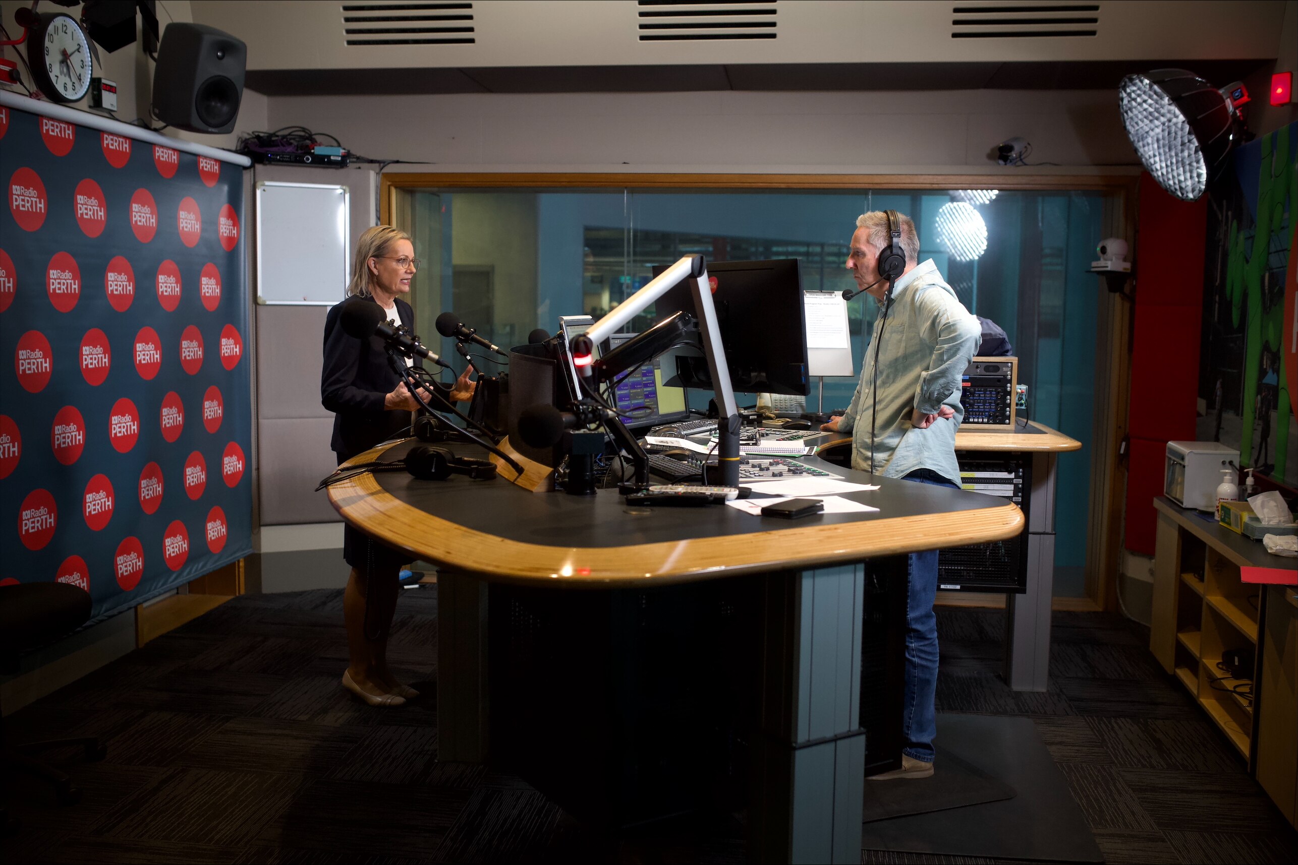 Sussan Ley speaks in a radio studio setting.