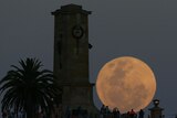 Rising moon seen from Fremantle, Western Australia