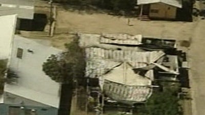 A damaged building on Palm Island