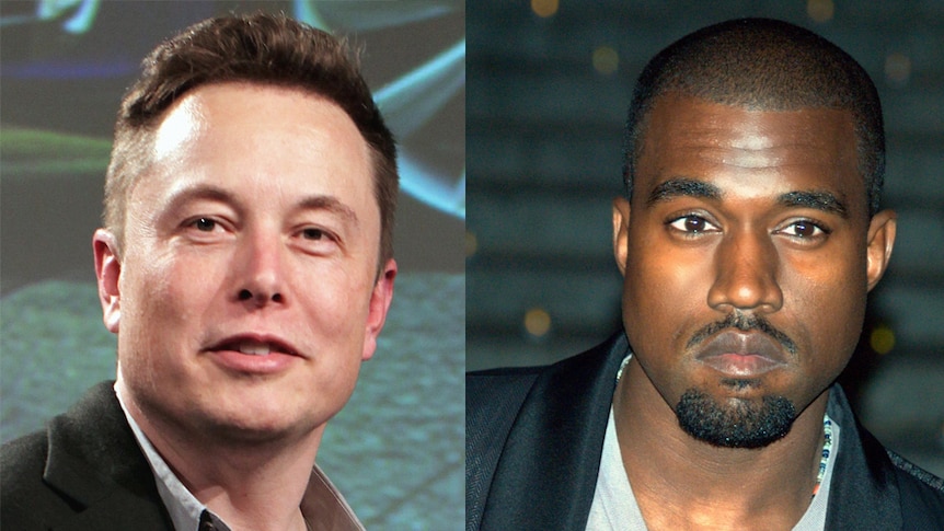 Elon Musk and Kanye West in composite.