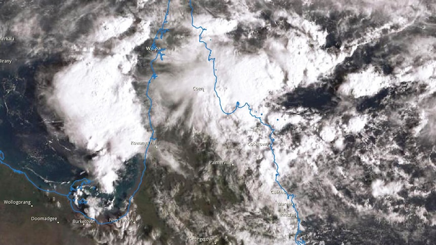 Satellite image of heavy cloud over Cape York