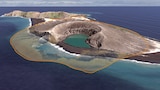 A 3D reconstruction shows an overlay of how the island has eroded.