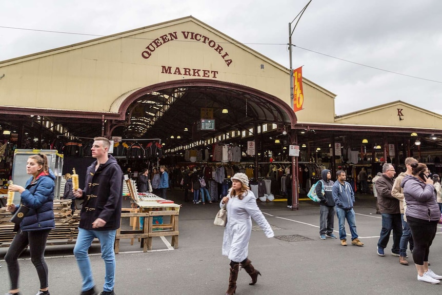 Crowds at Melbourne's Queen Victoria Market.