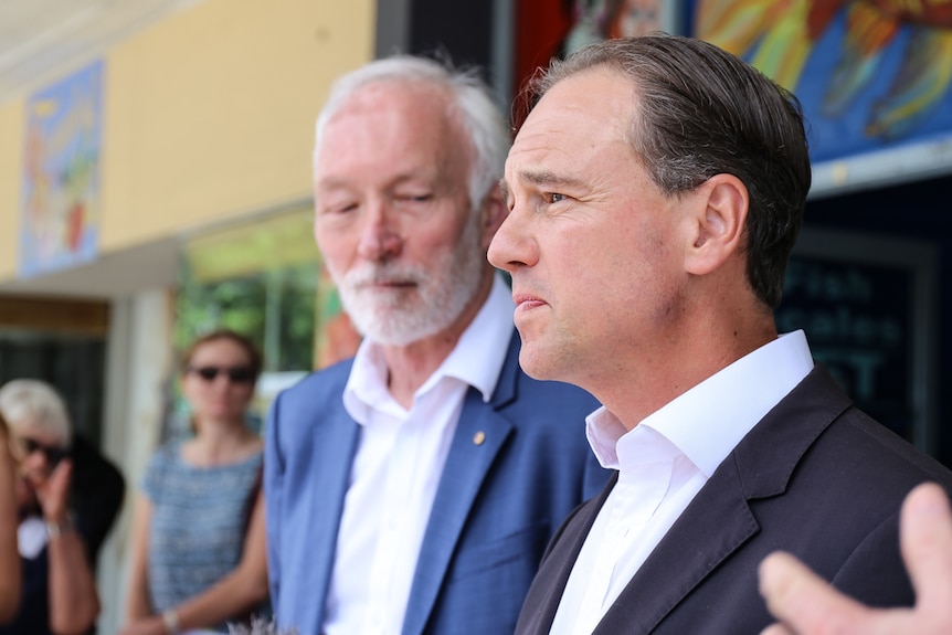 Greg Hunt in foreground with headspace founder Patrick McGorry in background