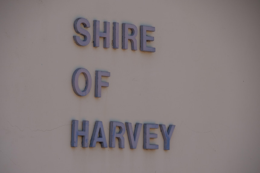 The Shire of Harvey on a building