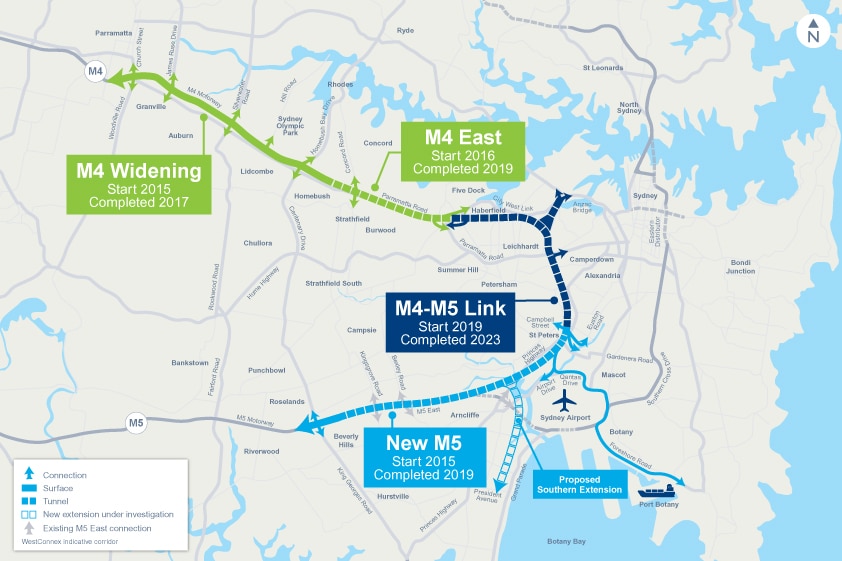 WestConnex map