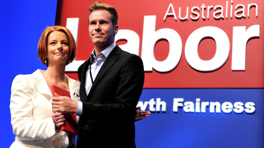 Julia Gillard presents book to Eskil Pedersen