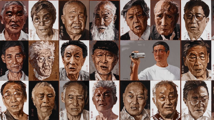 Self portrait (interviewing Maoist victims): Xu Wang's entry in the Archibald Prize 2013.