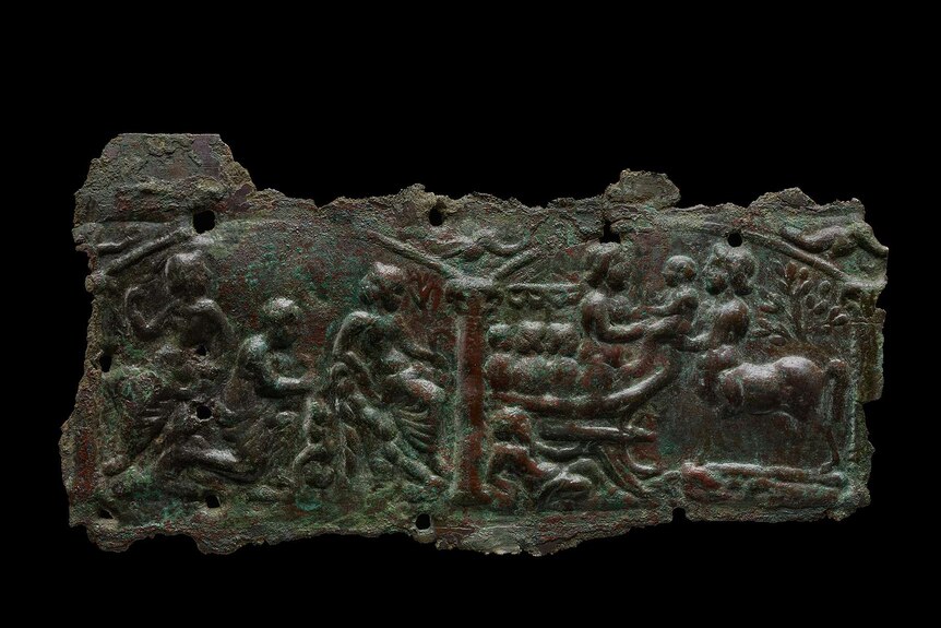 Plaque with scenes from Achilles' childhood, 50–200 CE.