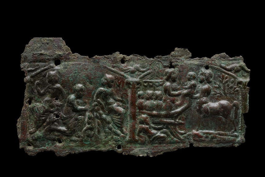 Plaque with scenes from Achilles' childhood, 50–200 CE.