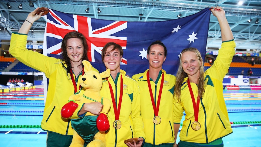 Australia's world record breaking 4x100 freestyle relay team