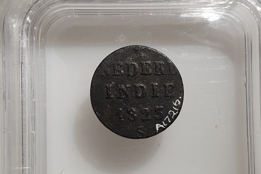 A dutch coin on display in the WA Museum