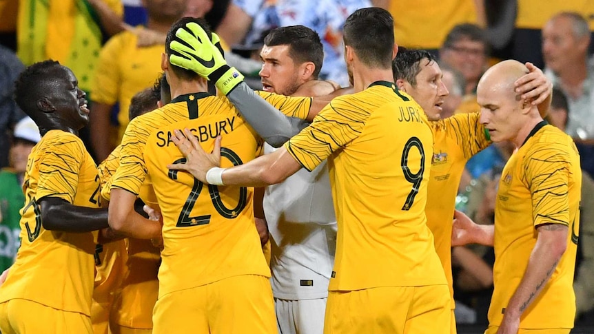 Australia celebrates Massimo Luongo's late equaliser