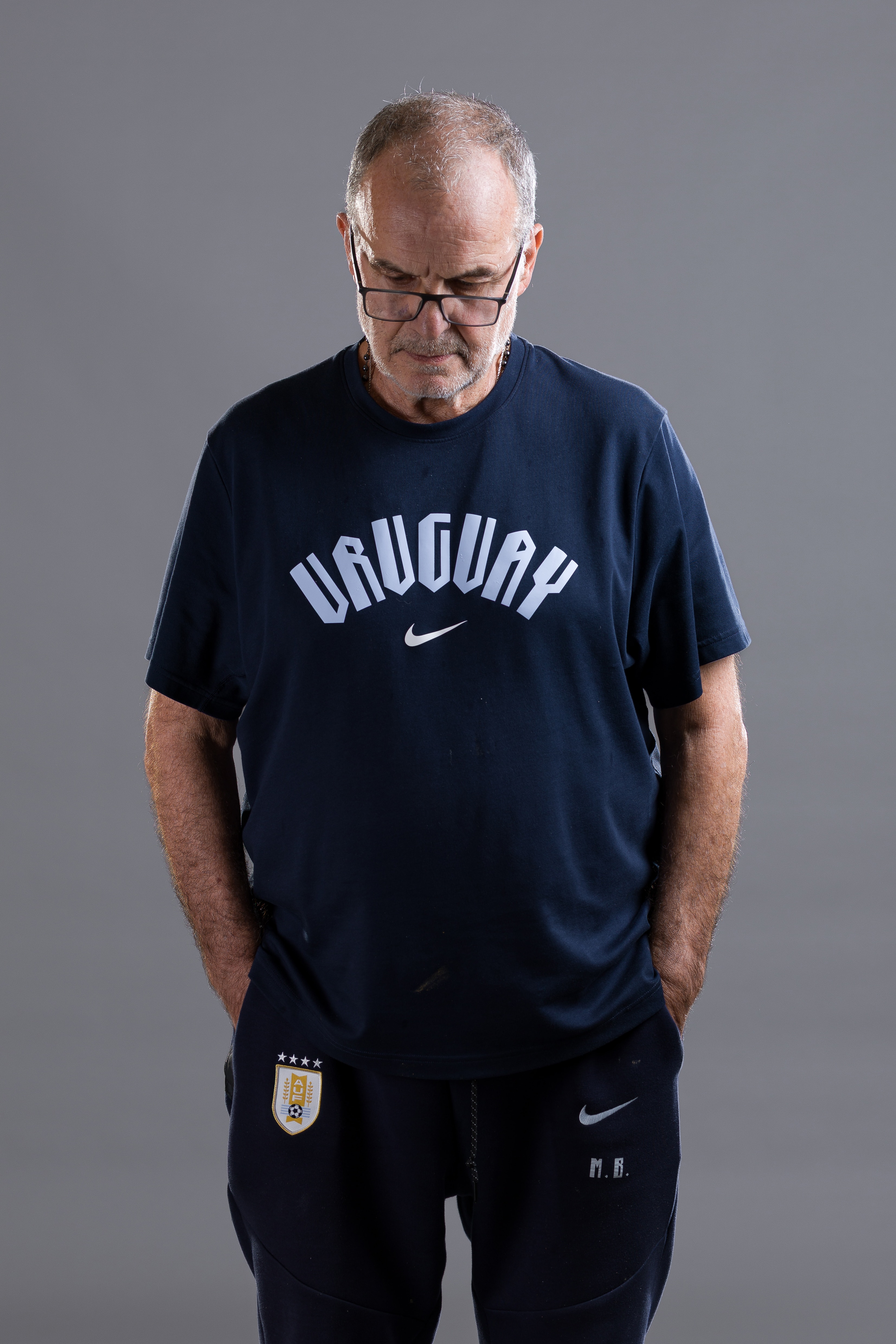 Marcelo Bielsa looks down
