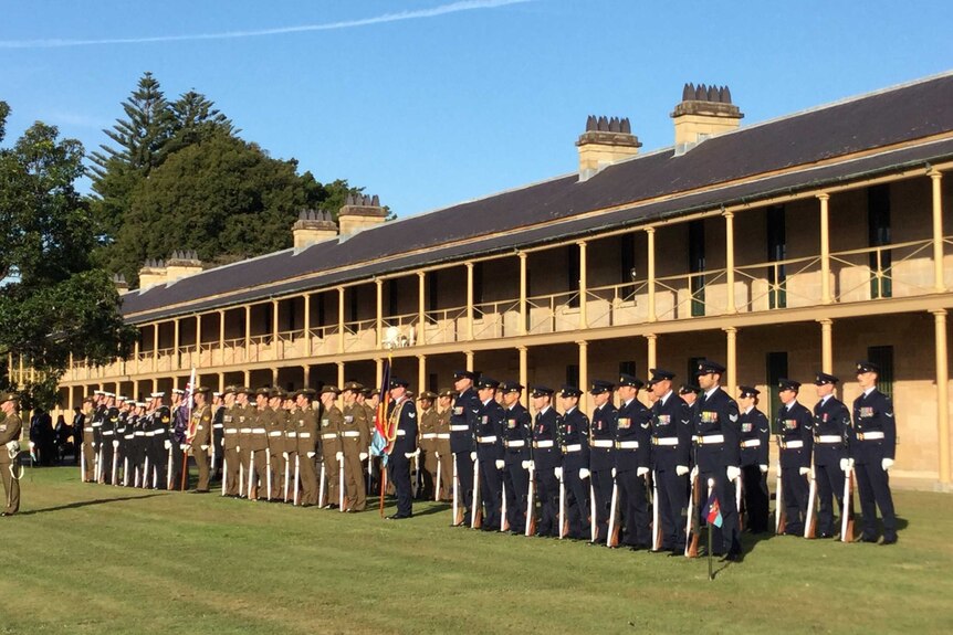 US Defence Secretary Jim Mattis' honour guard at Victoria barracks in Sydney.