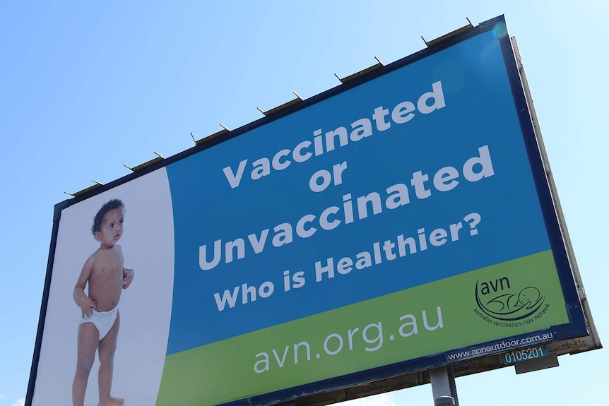 An anti-vaccination billboard