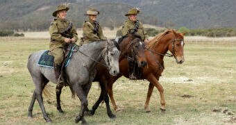 Lyn Richardson (left) rides in the NSW Capertee Valley.