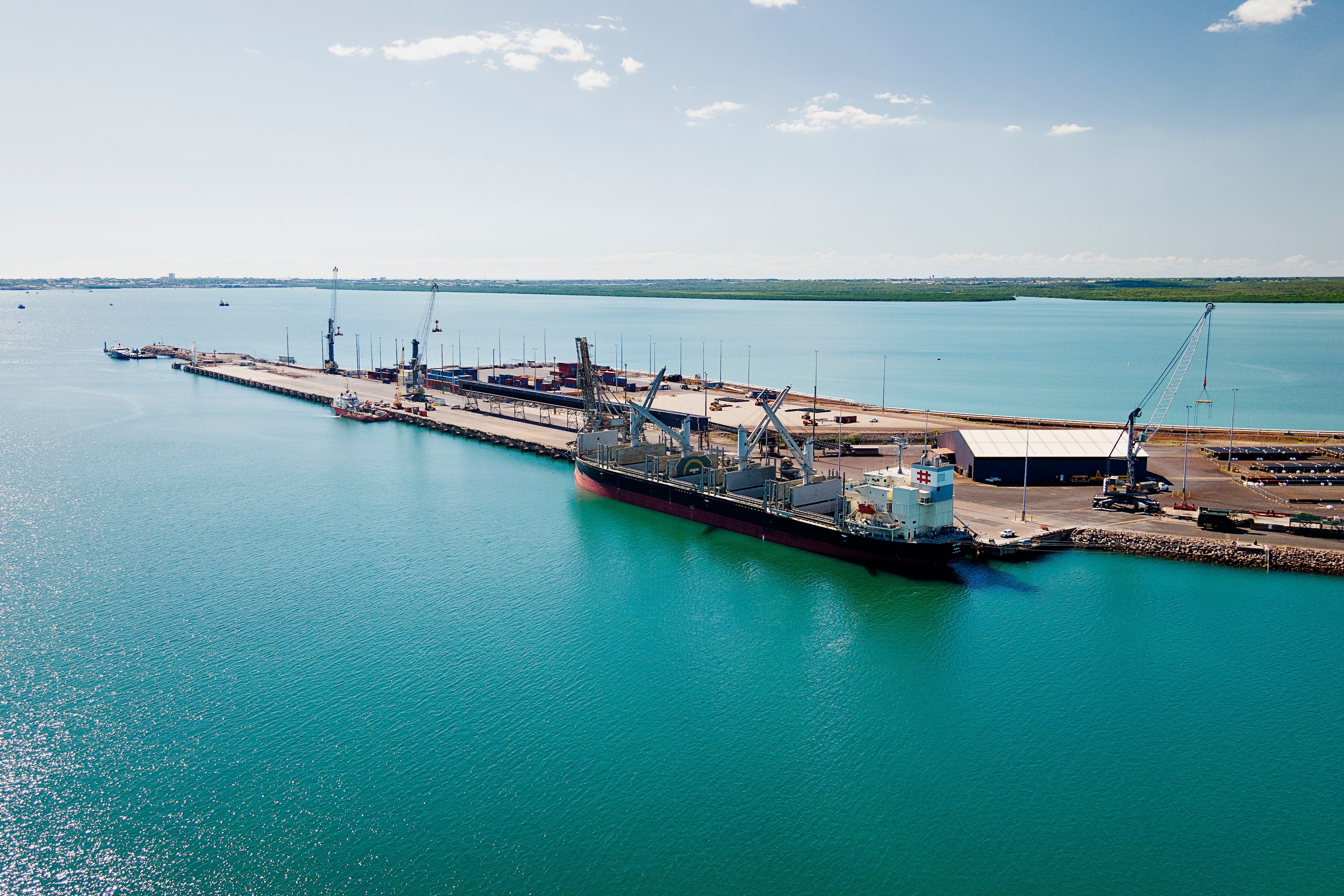 The Darwin port from an aerial view. 