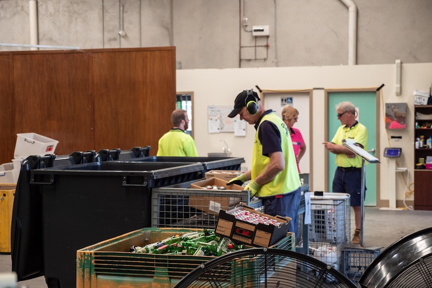 Containers are sorted and counted when they are brought in for refunds