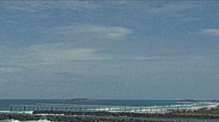 Generic TV still of hilltop view of Kirra Beach under blue sky on Gold Coast on January 25, 2009.