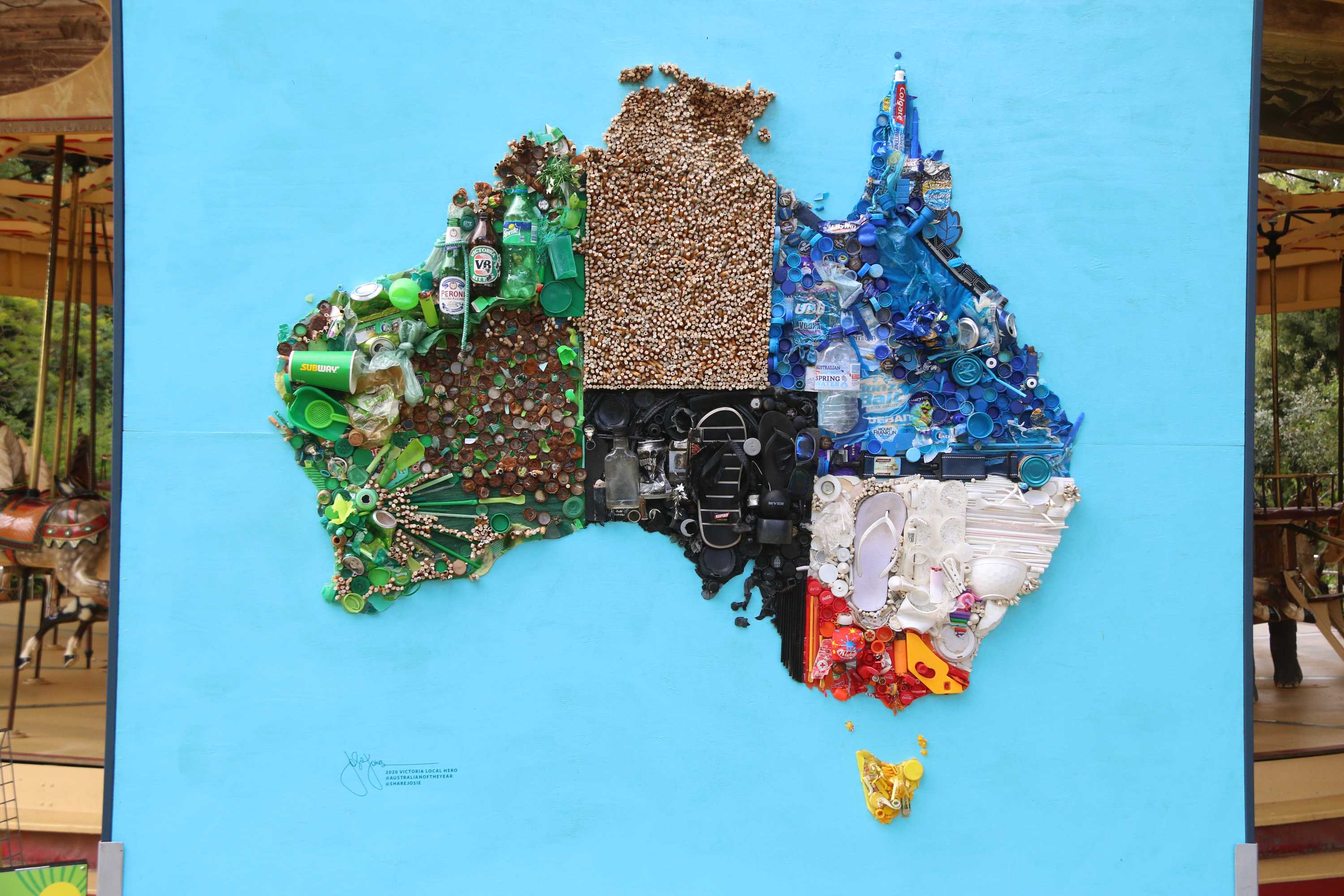 Plastic pollution of Australia's beaches and oceans inspires unusual